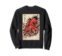 Vintage Red Octopus Japanese Kraken Sea Monster Sweatshirt