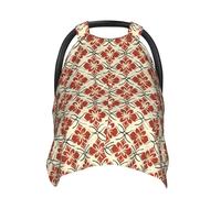 Vintage Red Pattern Print Baby Car Seat Covers, Breathable Nursing Cover Breastfeeding Cover, Stroller Covers, Multi-use Infant Carseat Canopy, Baby Boys Girls Newborn Essentials