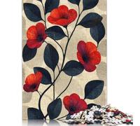 Vintage Red Poppies 1000 Piece Jigsaw Puzzles for Adults, Puzzle for Teenagers, Family Entertainment Toys 1000pcs (75x50cm)