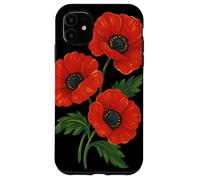 Vintage Red Poppy Botanical Retro Floral Design for Nature Case for iPhone 11