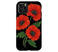 Vintage Red Poppy Botanical Retro Floral Design for Nature Case for iPhone 11 Pro