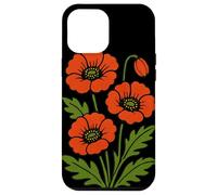 Vintage Red Poppy Botanical Retro Floral Design for Nature Case for iPhone 12 Pro Max