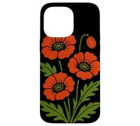 Vintage Red Poppy Botanical Retro Floral Design for Nature Case for iPhone 14 Pro Max