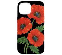 Vintage Red Poppy Botanical Retro Floral Design for Nature Case for iPhone 15