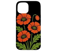 Vintage Red Poppy Botanical Retro Floral Design for Nature Case for iPhone 15