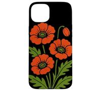 Vintage Red Poppy Botanical Retro Floral Design for Nature Case for iPhone 15 Plus