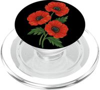 Vintage Red Poppy Botanical Retro Floral Design for Nature PopSockets PopGrip for MagSafe