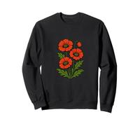 Vintage Red Poppy Botanical Retro Floral Design for Nature Sweatshirt
