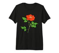 Vintage Red Rose Cartoon Style Cut Out Premium T-Shirt