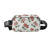 Vintage Red Rose Fashion Fanny Waist Pack for Women Men Water Resistant Sling Bag Travel Essential with Adjustable Strap for Travel Shopping Running, Vintage Red Rose, One Size