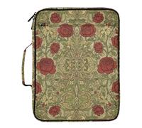 Vintage Red Roses William Morris Expandable File Jackets 7 Pockets A4 Letter Size with Zipper Closure for Document Storage Wide File Folders organizador