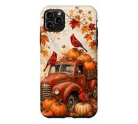 Vintage Red Truck Cardinal Pumpkin Maple Leaf Fall Harvest Case for iPhone 11 Pro Max