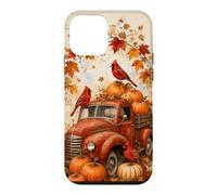 Vintage Red Truck Cardinal Pumpkin Maple Leaf Fall Harvest Case for iPhone 12 mini