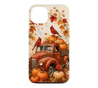 Vintage Red Truck Cardinal Pumpkin Maple Leaf Fall Harvest Case for iPhone 13