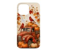 Vintage Red Truck Cardinal Pumpkin Maple Leaf Fall Harvest Case for iPhone 13 Pro Max