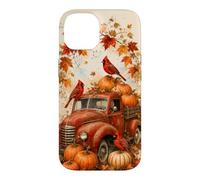 Vintage Red Truck Cardinal Pumpkin Maple Leaf Fall Harvest Case for iPhone 14