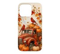 Vintage Red Truck Cardinal Pumpkin Maple Leaf Fall Harvest Case for iPhone 15 Pro Max