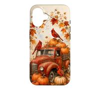 Vintage Red Truck Cardinal Pumpkin Maple Leaf Fall Harvest Case for iPhone 16