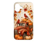 Vintage Red Truck Cardinal Pumpkin Maple Leaf Fall Harvest Case for iPhone 16 Plus