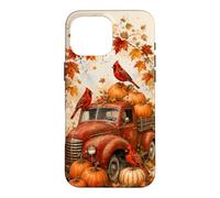 Vintage Red Truck Cardinal Pumpkin Maple Leaf Fall Harvest Case for iPhone 16 Pro Max