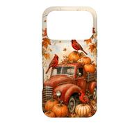 Vintage Red Truck Cardinal Pumpkin Maple Leaf Fall Harvest Case for iPhone 17 Pro