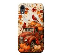 Vintage Red Truck Cardinal Pumpkin Maple Leaf Fall Harvest Case for iPhone XR