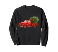 Vintage Red Truck Christmas Tree Winter Season Sweatshirt