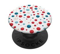 Vintage Red White Blue Polka Dot Pattern American Patriotic PopSockets Adhesive PopGrip
