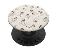 Vintage Redbreast Bare Winter Branches PopSockets Adhesive PopGrip