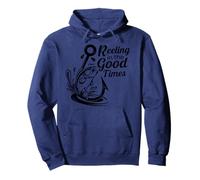 Vintage Reeling In The Good Times Funny Bass Fishing Lover Pullover Hoodie