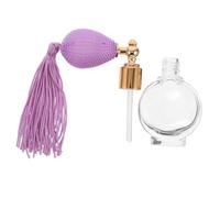 Vintage Refillable Perfume Atomizer Bottle with Tassel Small Portable Glass Spray Container for Body Powder and Fragrance Stylish Travel Accessory for Women