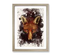 Vintage Reinagle, Philip Renard The Fox Modern Fc Framed Wall Art Print, Ready to Hang Picture for Living Room Bedroom Home Office Décor, Oak A2 (64 x 46 cm)