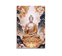 Vintage Religious Culture Poster Gorgeous Buddha Statue Solemn And Holy Full Of Vintage Religious Culture Atmosphere Canvas Wall Art Posters for Modern Family Bedroom And Office Decor Artwork 20x30i