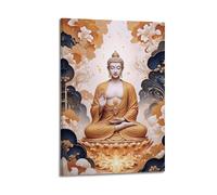 Vintage Religious Culture Poster Gorgeous Buddha Statue Solemn And Holy Full Of Vintage Religious Culture Atmosphere Canvas Wall Art Posters for Modern Family Bedroom And Office Decor Artwork 16x24i