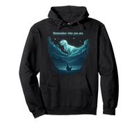 Vintage Remember Who You Are Dinosaur Chicken Pullover Hoodie