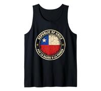 Vintage Republic of Chile Seal with Cracked Flag Tank Top