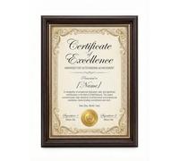 Vintage Resin A4 Certificate Frame, Retro Decorative Photo Document Display Frame, Wall Mount & Tabletop Standing Diploma Holder for Graduation Degree Award Home Office Decor Gift