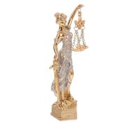 Vintage Resin Goddess of Justice Statue Sculpture in Golden Finish