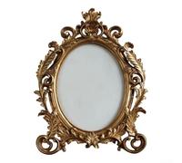 Vintage Resin Oval Photo Frame With Distressed Finish, Designed For Displaying Photos On Mantels Or Shelves(8inch)