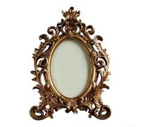 Vintage Resin Oval Photo Frame With Distressed Finish, Designed For Displaying Photos On Mantels Or Shelves(7inch)