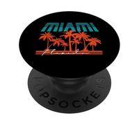 Vintage Retro 1980s Palm Trees Miami Florida Summer Vacation PopSockets Adhesive PopGrip
