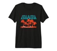 Vintage Retro 1980s Palm Trees Miami Florida Summer Vacation Premium T-Shirt