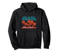 Vintage Retro 1980s Palm Trees Miami Florida Summer Vacation Pullover Hoodie