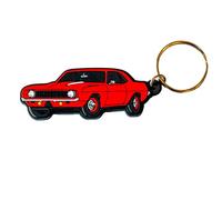 Vintage Retro 67 Chevy Camaro Keychain - PVC Soft Rubber FOB Accessories - Automotive Gift Idea (Hugger Orange), Hugger Orange, Large