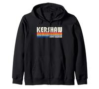Vintage Retro 70s 80s Style Hometown of Kershaw, SC Zip Hoodie