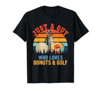 Vintage Retro A Guy Who Loves Donuts And Golf Player T-Shirt