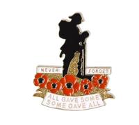 Vintage Retro Alloy Brooch Red 110th Anniversary Badge 110th Anniversary Red Badges Pins Never Forget Lapel Pin Brooch Souvenir Badge Gift for Jewelry Making (Gold, 4X2. 1cm)
