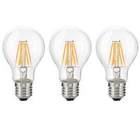 Vintage Retro Antique LED Filament Bulb A60 10W LED Light Bulb, Clear Glass, E27 Base, Soft Warm White 2700K, 90W Equivalent, 220-240VAC, Dimmable, Pack of 3 (watts, 10)