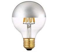 Vintage Retro Antique LED Filament Bulb G80 6W LED Light Bulb, Silver Bowl Tipped, E27 Base, Soft Warm White 2700K, 50W Equivalent, 220-240VAC, Dimmable