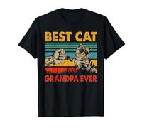 Vintage Retro Best Cat Grandpa Happy Father's Day Cat Lover T-Shirt
